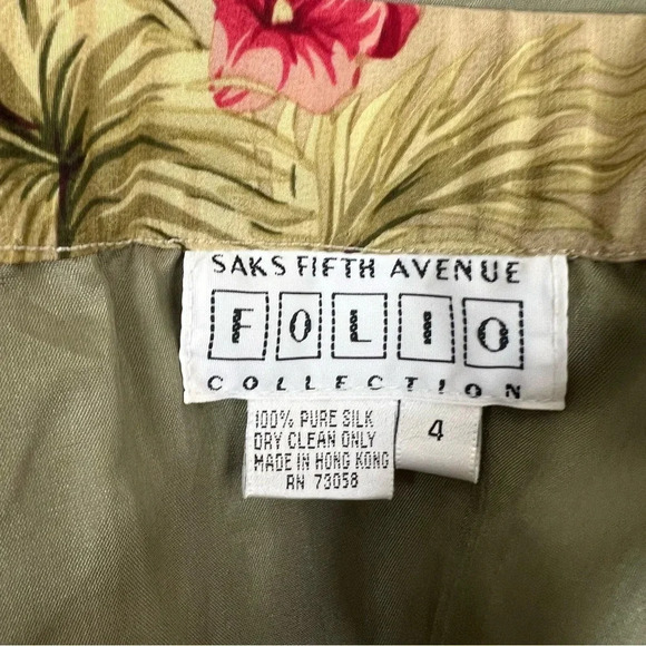 Vintage Saks Fifth Avenue Folio Collection 100% Silk Floral Blazer Skirt Suit. - Picture 9 of 12